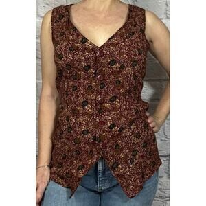 Vintage 90's BIA Born In America Fitted Floral Vest-Like Blouse